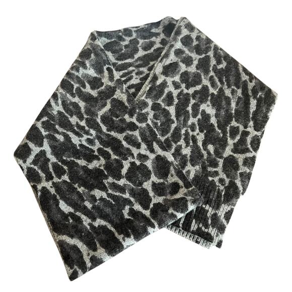 J. Crew Cashemere Blend Leopard Knit Scarf - Picture 2 of 10